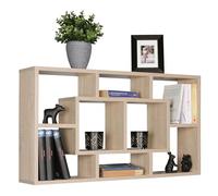 WOHNLING étagère Murale Alex Sonoma 85 x 47,5 x 16 cm étagère Suspendue en Bois MDF Moderne | Design Conseil Flottant | étagère en Bois Ouvert aux Pistes