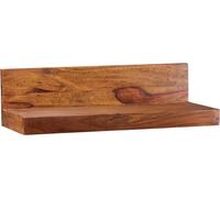 WOHNLING Bois Massif étagère en Bois sheesham Mur étagères Style campagnard 60 cm Wall-étagère en Bois véritable Panneau Mural Produit Naturel