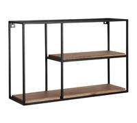 Wohnling Étagère murale rectangulaire 60 x 40 x 18 cm Mango en bois massif/métal | Petit design flottant industriel | Étagère suspendue pour salon | Bibliothèque murale