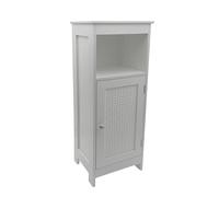 WOHNLING Étagère sur Pied Blanche 80cm - Étagère de Niche Porte & Rangement Cannage Viennois - Étagère étroite pour Couloir & Salon - Étagère de Rangement - Petit Meuble - Commode