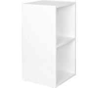 WOHNLING Étagère sur pied WL5.178 Bois 30x60x30 cm moderne blanc noir Petite étagère | Étagère murale Étagère de rangement étroite | Petite bibliothèque 2 étagères