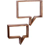 Wohnling Lot de 2 étagères murales en bois massif de Sheesham Cubes WL1.529