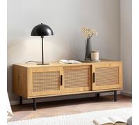 WOHNLING Lowboard 120 cm Armoire TV en bois de chêne Commode TV Wiener Geflecht