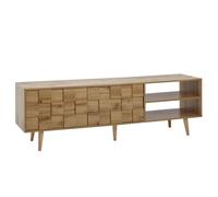 WOHNLING Meuble TV 160x40x51 cm Décor Chêne Meuble Télé avec 2 Portes
