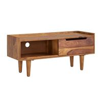 WOHNLING Meuble TV 95x34x44 cm Bois Massif Sheesham Meuble Télé 2 Portes