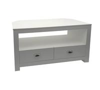 WOHNLING Meuble TV Bas Blanc 150cm avec façade à Lattes - Commode TV avec 2 Portes et Compartiments Ouverts Bas avec Pieds en métal Moderne