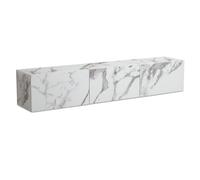 WOHNLING Meuble TV Suspendu 160x30x30 cm Blanc Effet Marbre Abattants