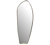 Wohnling Miroir mural asymétrique 33 x 90 cm - Design en métal doré - Miroir décoratif en fer - Miroir décoratif non formé avec cadre - Grand miroir de couloir allongé - Miroir de garde-robe moderne