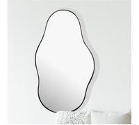 WOHNLING Miroir Murale Métal 40x80 cm Miroir Mur Couloir Grand Noir Asymétrique