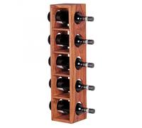WOHNLING Montage casier à vin en Bois Massif Sheesham étagère Murale de Bouteille pour 5 Bouteilles en Bois étagère contemporaine avec 70 cm
