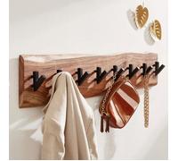 WOHNLING porte-manteau mural bois métal 90 cm porte-manteau hall crochet rail bois massif