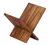 WOHNLING Porte-revues en Bois Massif Sheesham X-Form 31 cm Magazines Design de Stands Brochure Style campagnard Holder