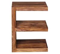Wohnling Sheesham Table d'appoint \"E\" en bois massif Cube 44x 30 x 60 cm avec tablette ; WL1.304