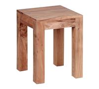 WOHNLING Solide Table en Bois d' Acacia 35 x 35 cm Design Table de Salon Table Basse de Style campagnard Brun foncé