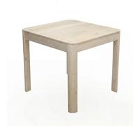 WOHNLING Table à Manger 80x80x76 cm Bois Massif Manguier Blanchi Carrée