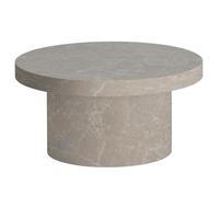 Wohnling Table basse 60 x 60 x 30 cm Couleur sable Aspect pierre moderne Table de salon ronde Beige Table basse en forme de champignon Petite
