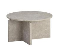 Wohnling Table basse 60 x 60 x 33 cm - Couleur sable - Aspect pierre moderne - Design rond - Beige - Petite taille