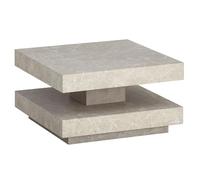 Wohnling Table basse 60 x 60 x 34 cm - Couleur sable - Aspect pierre moderne - Table de salon avec espace de rangement - Carré - Beige - Petite table basse