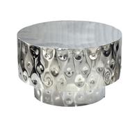 WOHNLING Table Basse 60 x 60 x 38 cm Aluminium Argent Fait Main