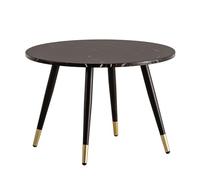 Wohnling Table basse 60 x 60 x 41 cm avec aspect marbre noir moderne, table de salon avec structure en métal, table d'appoint pour salon