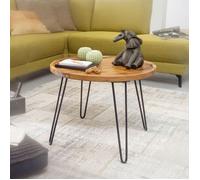 WOHNLING table basse 60x45x60 cm Sheesham table basse table basse ronde