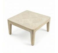WOHNLING Table Basse 60x60x32 cm Bois Massif Manguier Blanchi Carrée