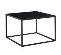 WOHNLING Table Basse 60x60x40 cm Métal Noire Carrée | table de salon industriel en acier, table lounge avec place pour journaux et snacks, table à café moderne