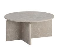 Wohnling Table basse 70 x 70 x 33 cm - Couleur sable - Aspect pierre moderne - Design rond - Table basse - Beige - Grande taille