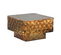 WOHNLING Table Basse Aluminium Carrée 60cm Or - Table de Salon Design martelée - Table de Lounge Moderne - Table de canapé martelée - Table d'appoint Salon Faite à la Main