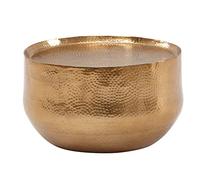 Wohnling table basse aluminium or 60x60x35 cm table de salon martelé | Table basse design ronde en aluminium oriental | Petite table basse ronde en métal