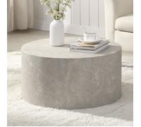 WOHNLING Table Basse Aspect Pierre 60 cm Beige Table de Salon Ronde Moderne