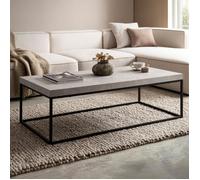 WOHNLING Table Basse Canapé de Salon Sable 120 cm Aspect Pierre Grande Beige