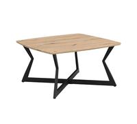 WOHNLING Table Basse Carrée 75x75cm Aspect Chêne Noir - Table de Salon Design - Table de Salon Table de Lounge Moderne - Table d'appoint Table Basse Industrielle