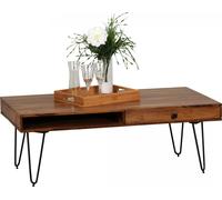 Table basse 2 tiroirs 110x60x40 cm en bois de sheesham massif - SURATE