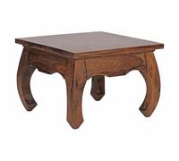 WOHNLING Table Basse en Bois Massif Sheesham Table 60 cm de Large Conception de Table de Salon de Style campagnard Brun foncé