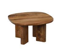 WOHNLING Table Basse en manguier Massif 60cm carrée - Table de Salon Artisanale en Bois véritable avec Bords arrondis au Design Moderne Fait Main