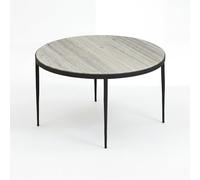WOHNLING Table Basse métal avec Plateau en marbre Toronto Blanc 70cm Rond - Table de Salon Ronde Design - Table d'appoint élégante - Table d'appoint Moderne Faite à la Main
