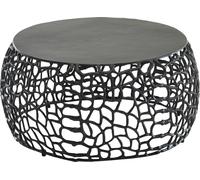 Table basse ronde 66x66x30 cm en aluminium noir