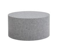 Wohnling Table basse Monobloc 60 x 60 x 30 cm, aspect béton gris, design rond, table de salon, table basse moderne