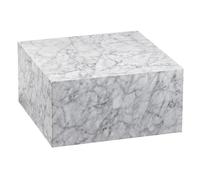 WOHNLING Table basse MONOBLOC Blanc aspect marbre 60 cm Table de salon Table basse