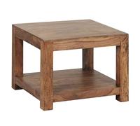 WOHNLING Table Basse Mumbai 60x60x45 cm Bois Massif Sheesham Marron Foncé