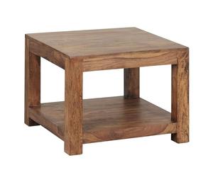 WOHNLING Table Basse Mumbai 60x60x45 cm Bois Massif Sheesham Marron Foncé