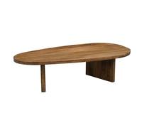 WOHNLING Table Basse Ovale en Bois de manguier Massif 120cm - Table de Salon fabriquée à la Main au Design Moderne avec Forme Arrondie - Table d'appoint Basse en Bois véritable Fait Main
