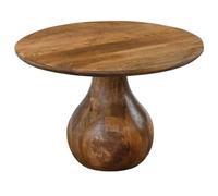 WOHNLING Table Basse Ronde 60x60x40 cm Bois Massif Manguier Forme Goutte
