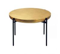 WOHNLING Table Basse Ronde 63x63x41 cm Aluminium Dorée Orientale