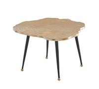 Table Basse - WOHNLING - Disque d'arbre - Métal - 64x64x37 cm - Design Moderne