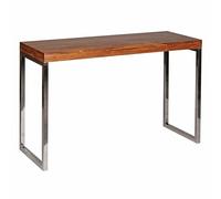 WOHNLING Table Console Solide Console Sheesham en Bois avec Pieds en métal Bureau 120 x 45 cm Buffet de Style campagnard