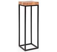 WOHNLING Table d'appoint 30 x 97 x 30 cm WL5.654 Acacia Métal Table d'appoint haute, style industriel Petite table de salon, table en bois avec pieds métalliques, table de rangement Table à fleurs en