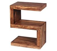 WOHNLING Table d'appoint 44x30x60 cm Sheesham Massif Forme S, Table Basse