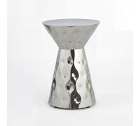WOHNLING Table d'appoint Aluminium 36cm Argent Rond - Table d'appoint Design Métal - Table de Salon Alu - Table Basse Moderne - Table de Salon Petite Faite à la Main